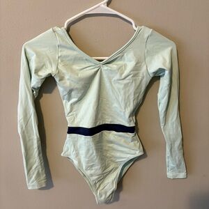 Natalie Mint Green Long Sleeve Leotard